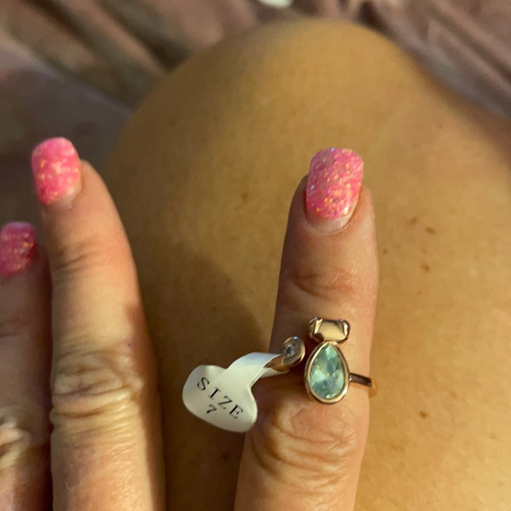 rose gold fragrant jewels cat ring nwt size 7